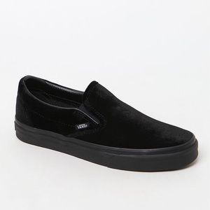 Black SlipOn Velvet Vans